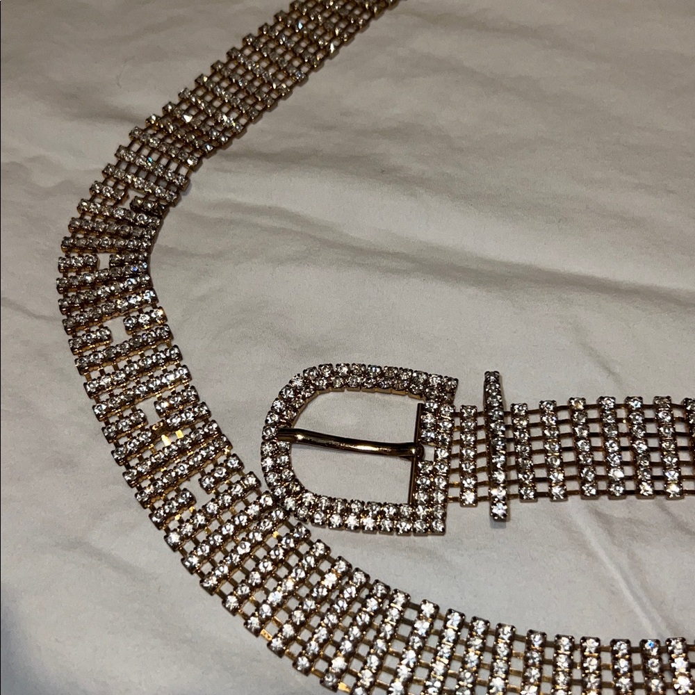 Gold Chain Rhinestone Belt - Picture 2 of 5